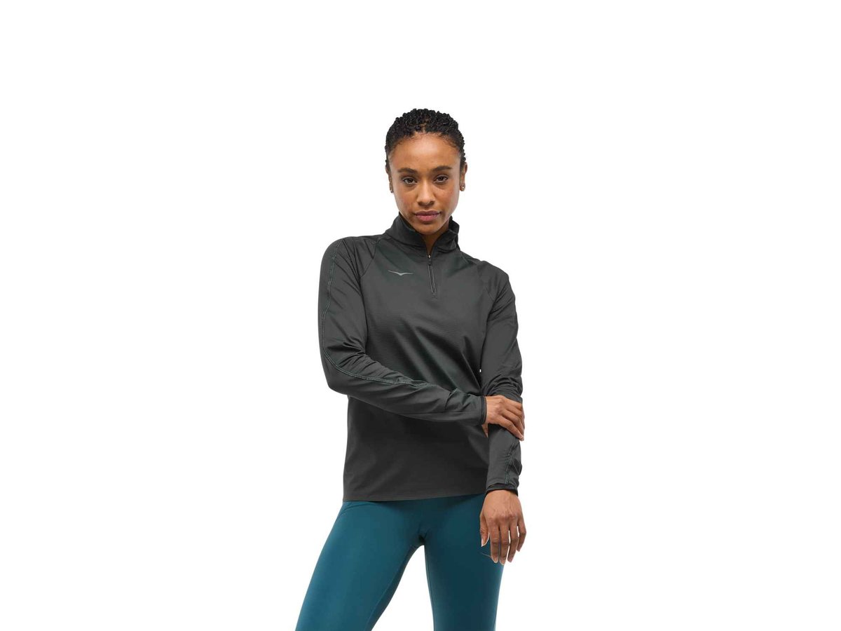 Shop Womens GlideTech Quarter Zip Black | HOKA